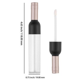 BesYouSel Tubos vacíos de brillo de labios 5 ml transparente en forma de vino tubo de plástico mini rellenable botella de aceite de labios contenedor de tubo de esmalte de labios viales cosméticos DIY contenedores de contenedores, oro, paquete de 10 unid