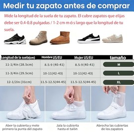 Cubre Zapatos Impermeable para Hombre y Mujer,Protector de Zapatos para Lluvia con Suelo Grueso Antideslizante,Impermeable para Zapatos Reutilizable P