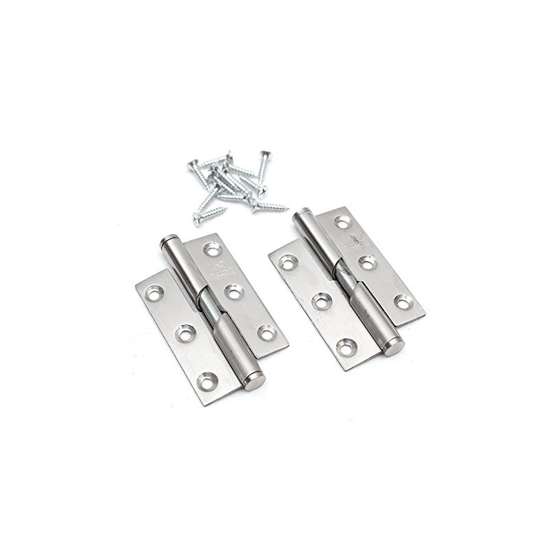 Pair of 3"/76mm Rising Butt Lift Off Door Hinge Stainless