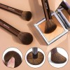 18 Brochas De Maquillaje Profesionales Alta Calidad Color Marrón Oscuro