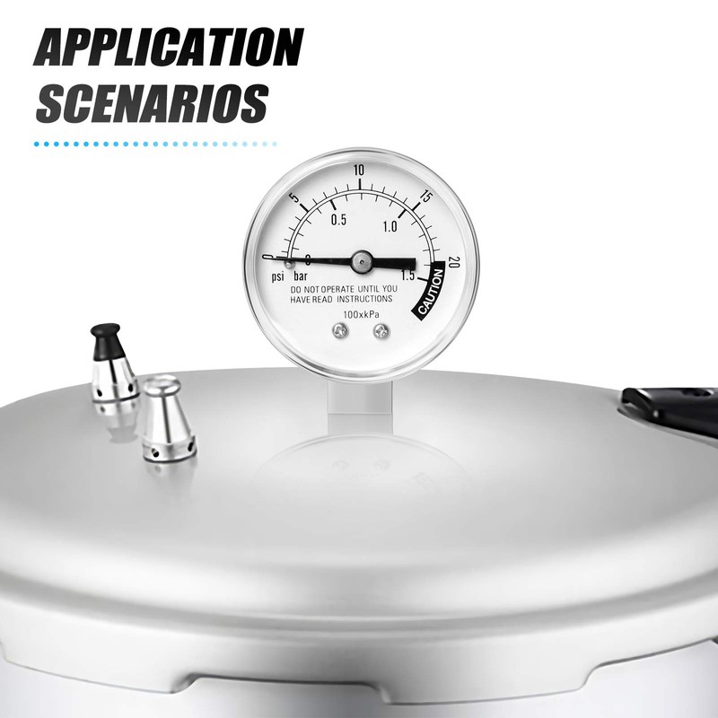MEANLIN MEASURE Stainless Steel Pressure Cooker Gauge,0-20Psi 2" DIAL FACE