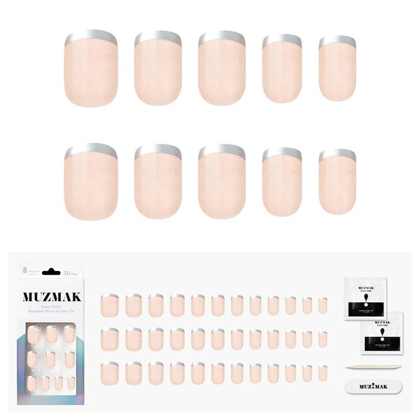 MUZMAK Christmas Reusable Press On Nails - Glint - Regular