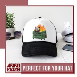 AKIKOPATCH The Horrors Persist But So Do I Iron On Patch, Size 3" Possum Dumpster Fire Patches for Clothes Backpacks Hats Jeans Bags, Embroidered Patches, Iron On Fabric Patches DIY Gift for Boy Girl