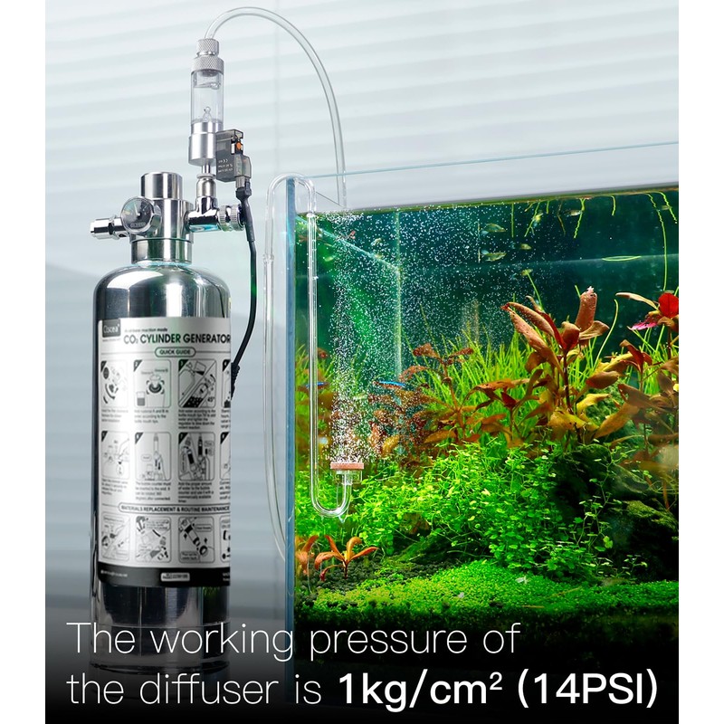 Clscea Acrylic CO2 Diffuser for Aquarium Planted Tank, Hooked version-30cm