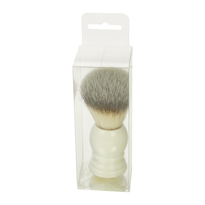 Shaving Brush Synthetic Bristles Acrylic Handle White Height 9.5 cm