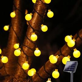 LIGHTDOT Luces de Cadena de Bolas Solares,7.5M 50Led Luces de Navidad,Bola de Luces, Impermeable Serie de Luces de Pelota,Fairy Lights Decorativas Para Fiesta