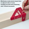 ViewReal Premium Carpenter Square Hole Scribing Ruler Woodworking Square 22.5-90