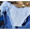 Light Blue Handmade Baby Afghan with Fringe