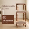 Oval Side Table, Small End Table with 3-Tier Storage Shelf,