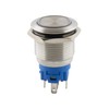 SeKi Stainless Steel Push Switch Diameter 19 mm Locking Flat
