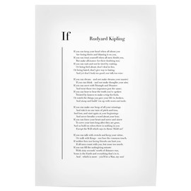 artboxONE Poster 30 x 20 cm Typography If by Rudyard Kipling - Rudyard Kipling Poem Language