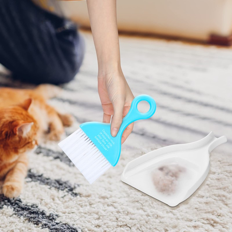 CHENGU 3 Pcs Mini Dustpan Set Brush for Table Whisk