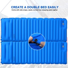 BreezCamp Sleeping Pad,Ultralight Inflatable Camping Pads with Pillow & Foot Pump for Outdoor Hiking Travel Tent Backpacking Trip Car Camp Gear, Airpad Carry Bag,Compact Lightweight Camping Mat, Blue