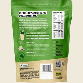 Protein Supplies Australia Protein Pea Pro (Raw Organic Pea Protein) Vanilla Bean 500g