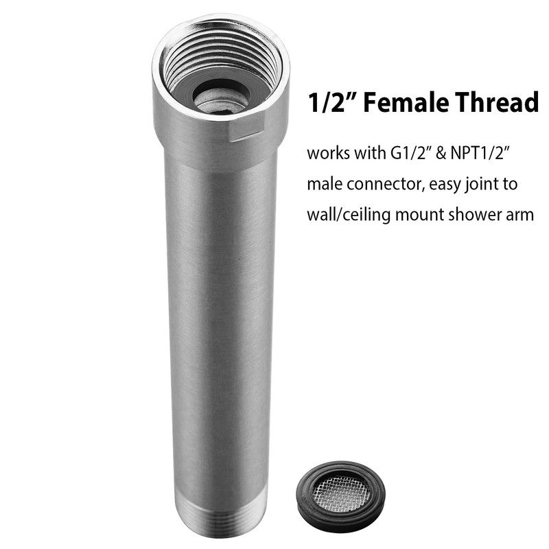 Shower Arm Extender 8 Inch Shower Head Extension, Brushed Nickel