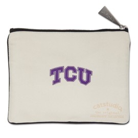 Catstudio Collegiate Zipper Pouch, Texas Christian University Travel Toiletry Bag, Ideal Gift for Alumni, Makeup Bag, Dog Treat Pouch, or Travel Purse