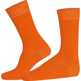 Mysocks Unisex 5 Pairs Socks Seamless Toe Extra Fine Combed Cotton Plain Orange 7-11