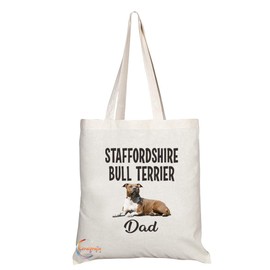 Coralgraph TB556 STAFFORDSHIRE BULL TERRIER Dad Novelty Present Gift Printed Eco-Friendly Stylish Long Handled Tote Shoulder Bag