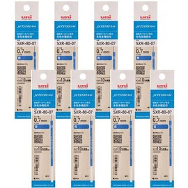 [Set of 8] Mitsubishi Pencil Ballpoint Pen Refill Blue Jet Stream Multi-Color Multi-functional SXR-80-07 0.7mm SXR8007K.33