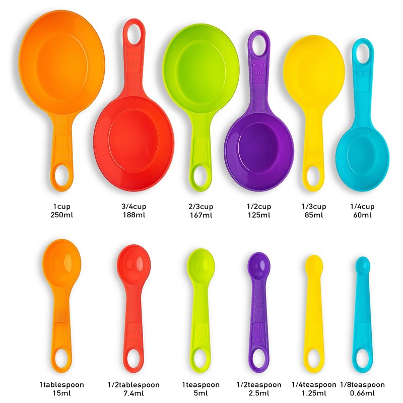Mitavo 12 Piece Kitchen Measuring Cup Set, Measuring Spoon Set,