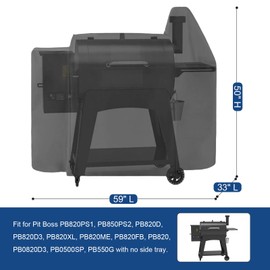 BEOTBRMI Grill Cover for Outdoor Grill, BBQ Grill Cover for Pit Boss Pellet Grill 820 Series, Pro Series 850, Heavy Duty Waterproof Smoker Cover with Special Zipper Design