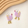 Chicken in Boots Dangle Earrings - Rooster in High Heels