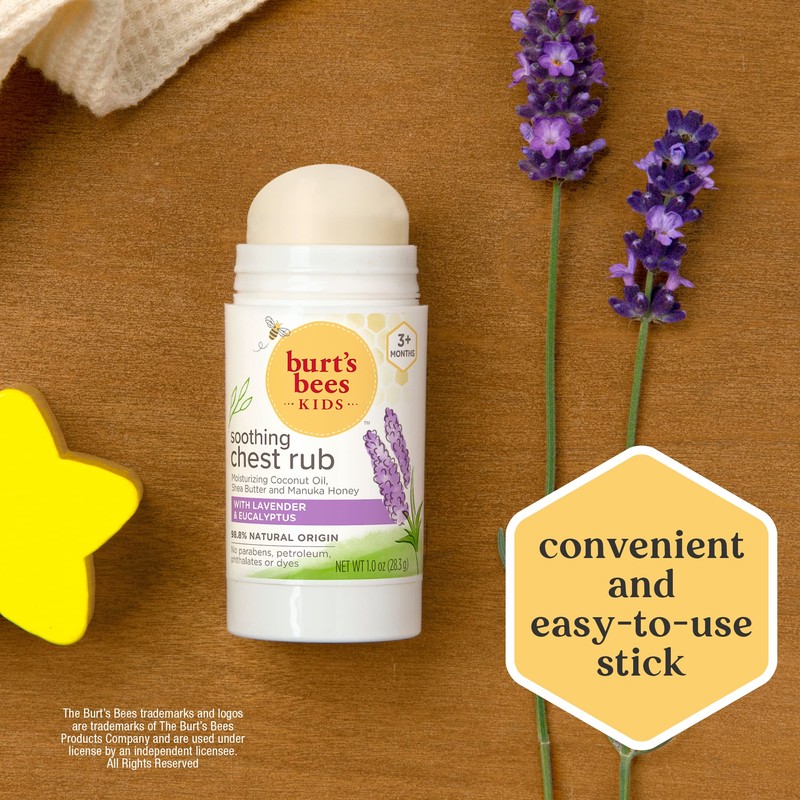 Burt's Bees Kids Chest Rub Stick, Coconut Oil, Shea Butter
