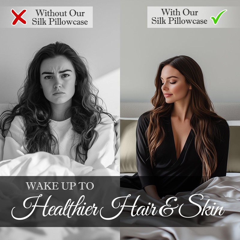 DECOLURE 100% Pure Mulberry Silk Pillow Case Standard Size –