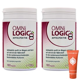 OMNi-LOGiC Apple Pectin 2 x 180 Capsules I Swells in the Stomach and Intestines I Valuable Fibre for Intestinal Bacteria I for Healthy Intestinal Flora and Digestion I Economy Set Plus Pharma Perle