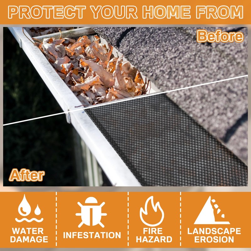 Blulu 25 Pcs Lock in Gutter Guard 6 Inch x