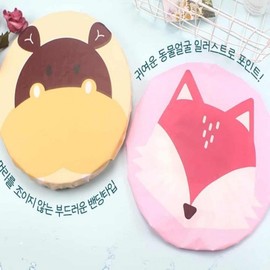 Character Vinyl Shower Cap Dyeing Cap Fox 5ea