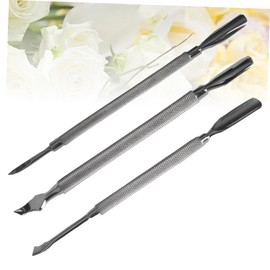 FOMIYES 3sets Nail Cuticle Pusher Remover Nail Cleaning Stick Stainless Steel Exfoliate 3pcs*3