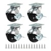 PATIKIL 1.5 Inch Ball Caster Wheels with Brake, 4 Pack