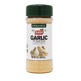 Badia Organic Garlic Powder, 3 oz – Premium Garlic Powder, Freshly Ground & Flavorful