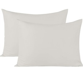 Toddler Travel Pillowcases 13 x 18 Inches - 2 Piece - Envelope Closure 100% Egyptian Cotton 400 Thread Count Soft & Breathable Toddler Pillowcases Wrinkle & Fade Resistant - Silver