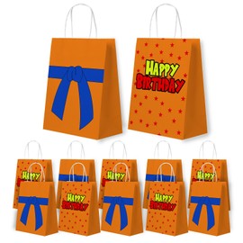 MeriHap 12pcs Anime Themed Party Decoration Bags Red Star with Yellow Background Gift Paper Bags Cartoon Candy Wraps for Birthday party