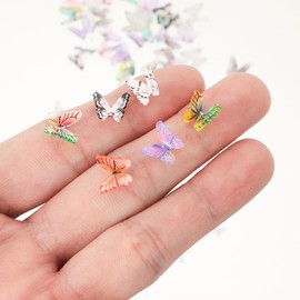 Pack of 30 Miniature Butterflies Decoration, Micro Butterflies, Colourful Small Butterflies Decoration, for Miniature Dollhouse Accessories, Miniature Landscapes, Nail Art, DIY Decoration