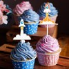 18-Pcs Rocket ship Cupcake Toppers Set Spaceship Themed Happy Birthday,