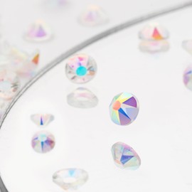 Novani Transparent AB Rhinestones 1440pcs Flat Back Round Rhinestone Style 2088 Sparkly Crystal Gemstones for Nail Art and Crafting SS16,3.8-4.0mm