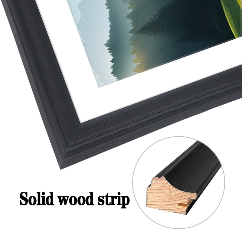 Mxtallup 22x26 Picture Frame Black Solid Wood Poster Frame 18X22