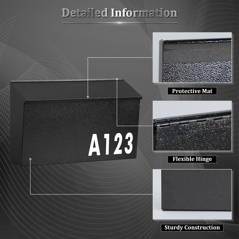 Dalmbox Wall-Mount Mailbox Large Mailbox for Post Rust-Proof Galvanized Steel