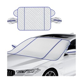 CGEAMDY Car Windscreen Cover, Ultra Thick Protective Cover Snow, Ice, Frost, Dust, Water Resistant, UV Universal, Car Snow Shield Winter Windscreen Snow Protection Cover (115 x 160 cm)