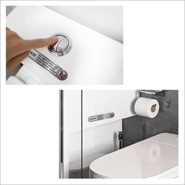 8 pieces Small Please Do Not Flush Any Products Other Than Toilet Paper Stickers,Brushed Silver Do Not Flush Rules Bathroom Sign, 5x1in