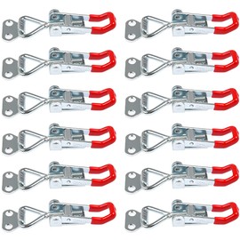 FOCCTS GH-4001 Toggle Catch Latches,12 PCS Metal Toggle Clamp, 100kg/220lbs, Adjustable Toggle Clamp, Heavy Duty Hand Tool Quick Release,Holding Capacity Latch Button Toggle Latch