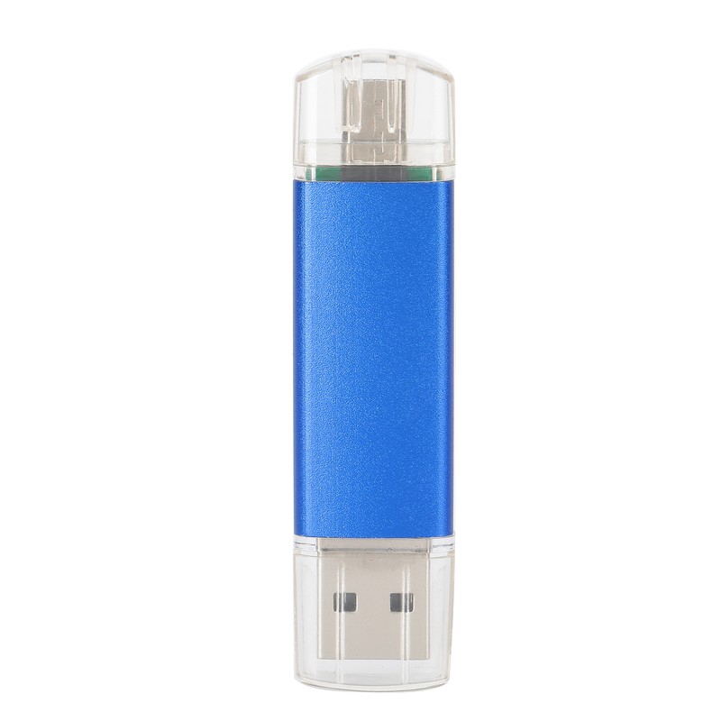U Disk OTG Bright Blue DualHead Mini Metal USB 2.0