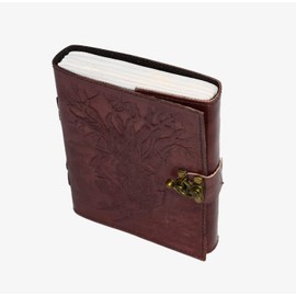 Stammbaum des Lebens - Vintage Büffelleder Journal Lederbuch NEUE PAPIERART aus Baumwolle Papier Handarbeit