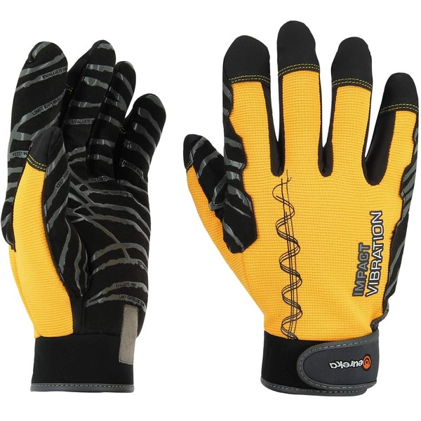 Eureka Anti-Vibration Gloves, Impact Vibration, Size 11 (XL) Yellow