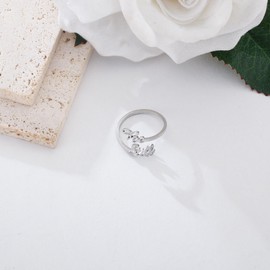 Be Still And Know That I Am God Psalms Jewelry Bible Gifts For Women Be Still And Know Devotional Christian Gifts Bible Verse Jewelry (Silver ring)