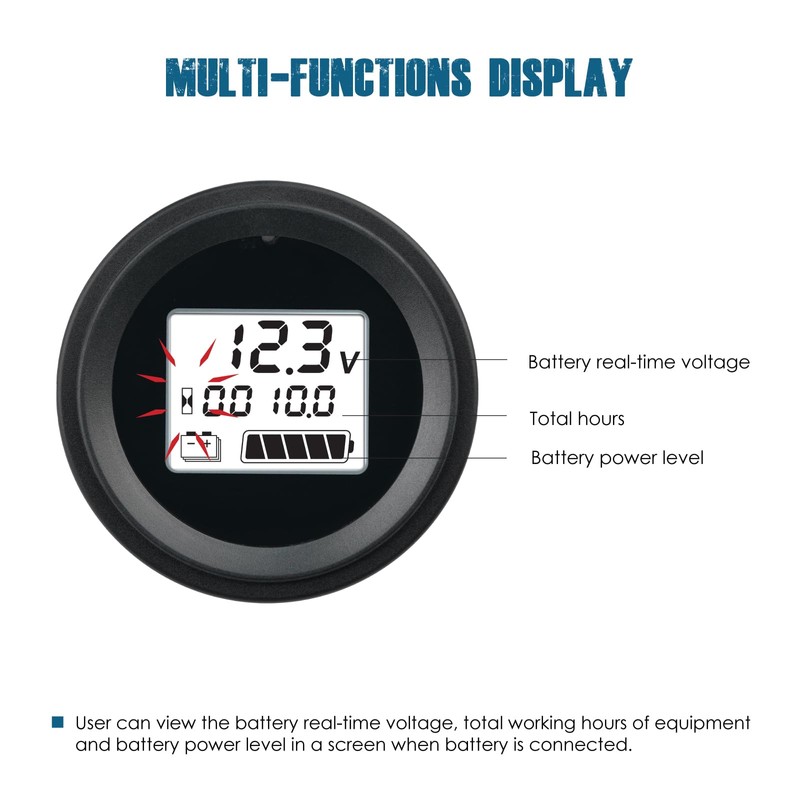 Runleader RL-BI052A Battery Power Meter Voltage Meter for Battery Powered