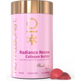 Nutriburst - Vegan Collagen Revive Gummies - Biotin (100µg), Hyaluronic Acid (100mg) + Vitamin C (80mg) - Support Natural Collagen Production, Healthy Hair, Nails & Bones - 60 Gummies 1 Month Supply